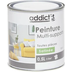 Peinture multi-surfaces 0,5L blanc satiné