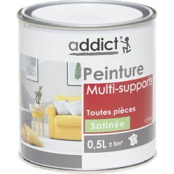 Peinture multi-surfaces 0,5L rouge cerise satiné