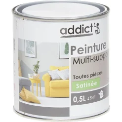 Peinture multi-surfaces 0,5L gris galet satiné