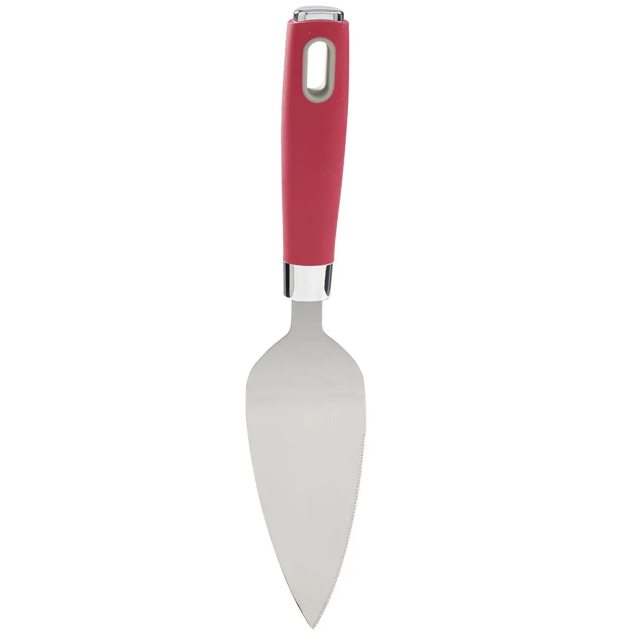 Pelle à tarte inox manche polypropylène rouge