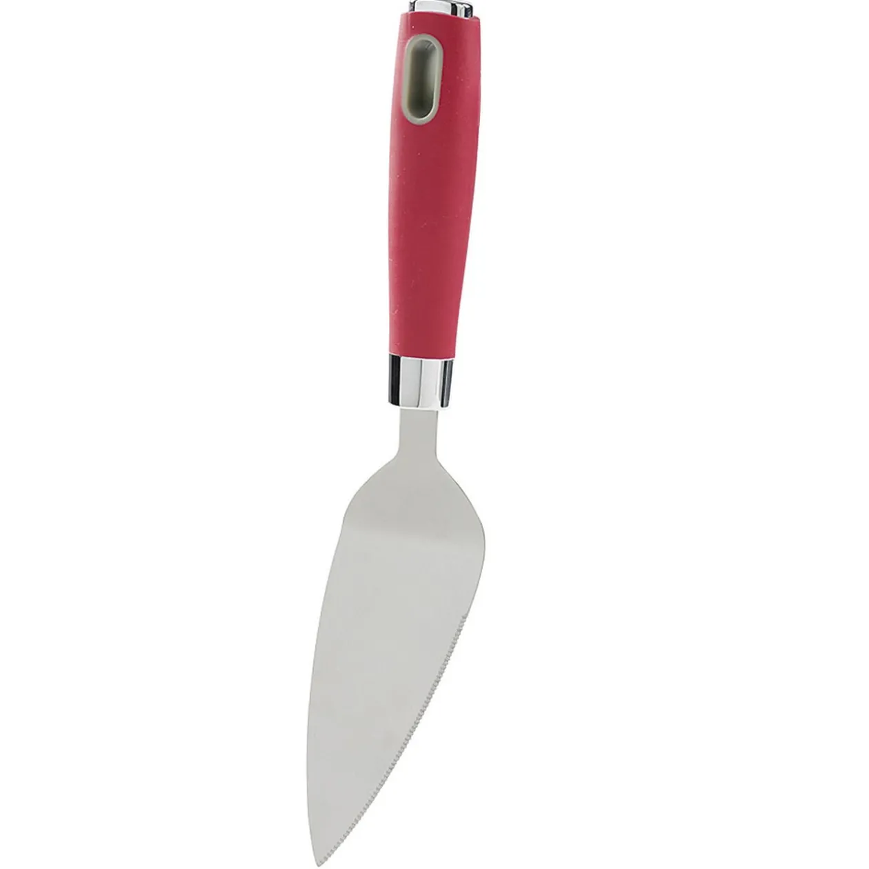 Pelle à tarte inox manche polypropylène rouge