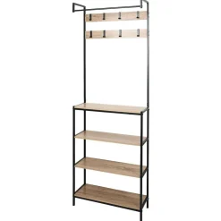 Penderie 8 patères et 4 étagères 68x23x180cm