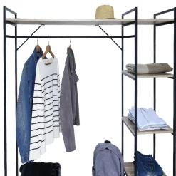 Penderie bois XXL 6 étagères 160x40xH180cm