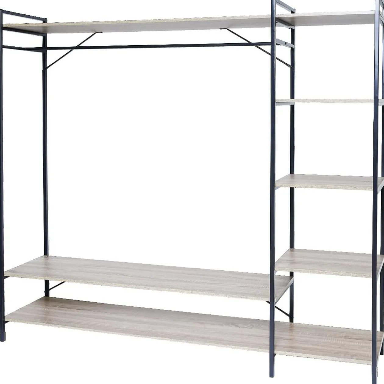 Penderie bois XXL 6 étagères 160x40xH180cm