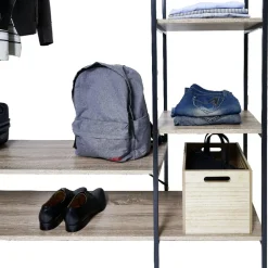 Penderie bois XXL 6 étagères 160x40xH180cm