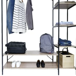 Penderie bois XXL 6 étagères 160x40xH180cm