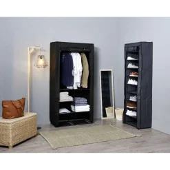 Penderie tablette métal noire