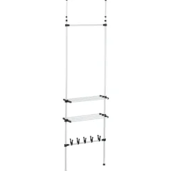 Penderie télescopique métal blanc et noir