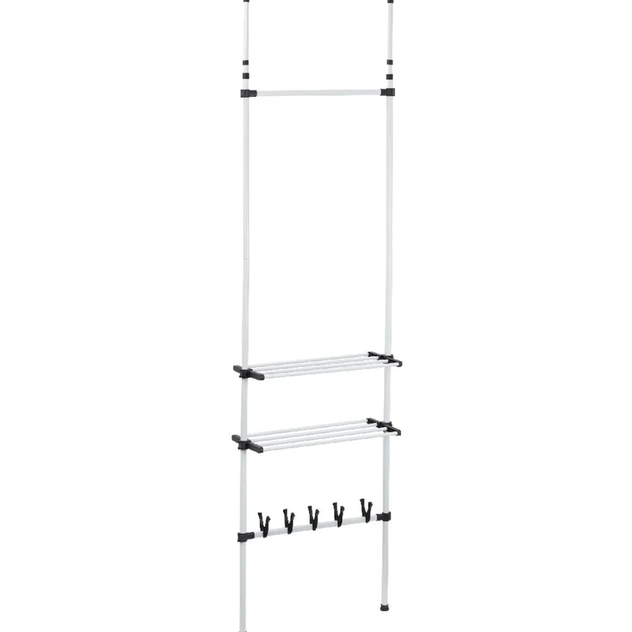 Penderie télescopique métal blanc et noir
