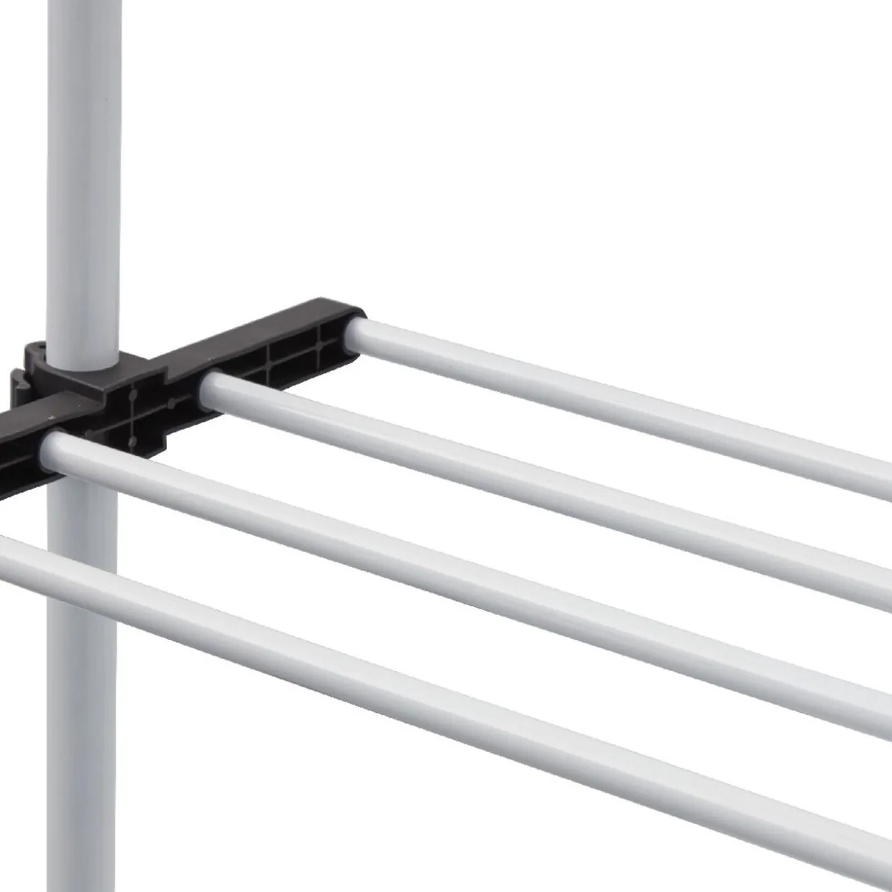 Penderie télescopique métal blanc et noir