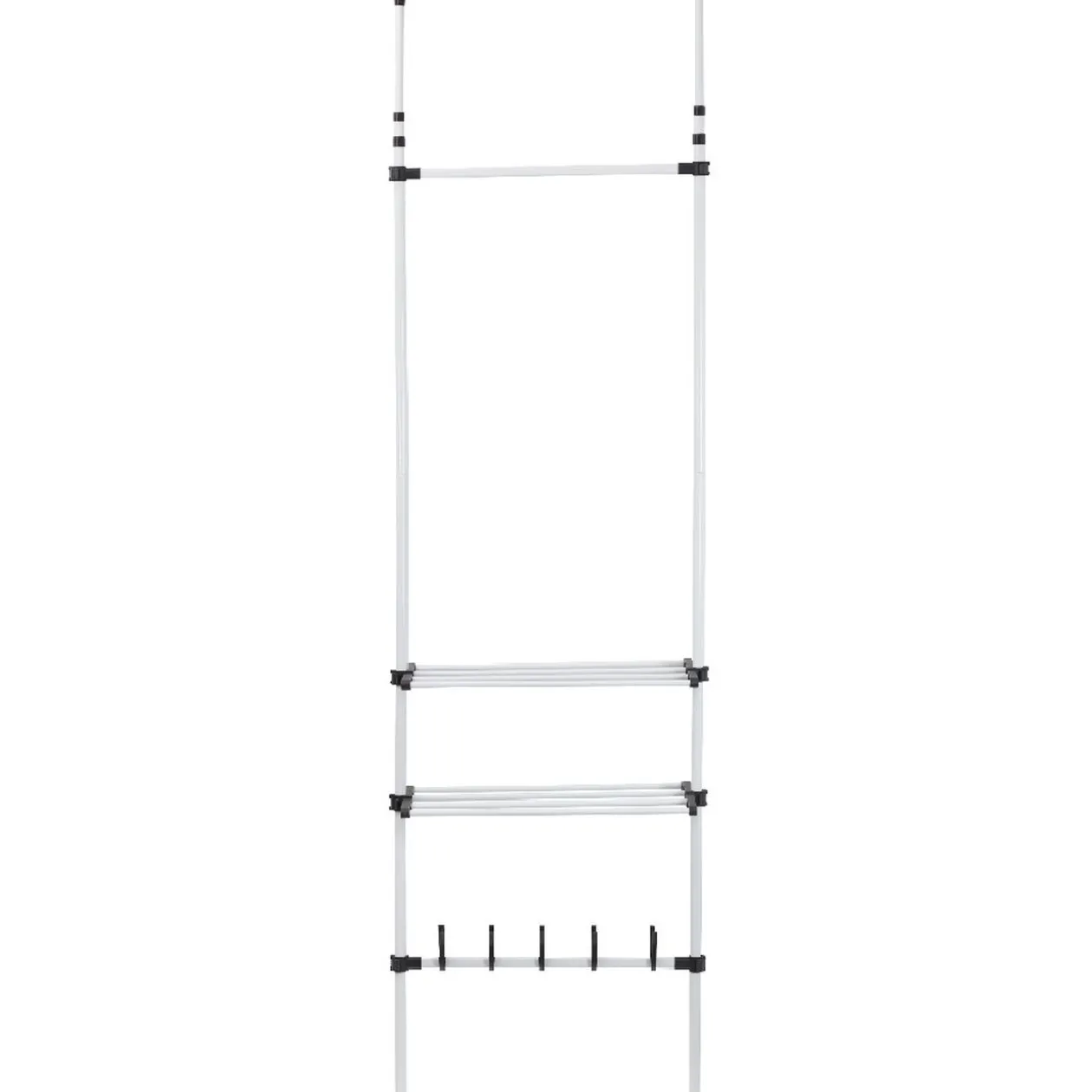 Penderie télescopique métal blanc et noir