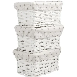 Petit panier de rangement osier tressé blanc