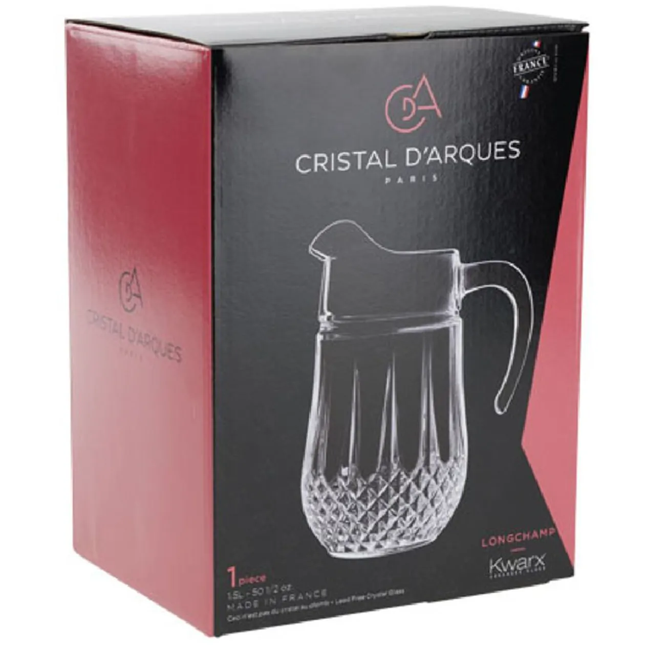 Pichet en verre gamme Longchamp Cristal D'Arques Paris 1,5 L
