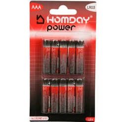 Pile Alcaline Homday Power LR03 type AAA x10