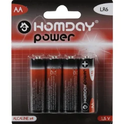 Pile Alcaline LR06 type AA 1,5V Homday Power x4