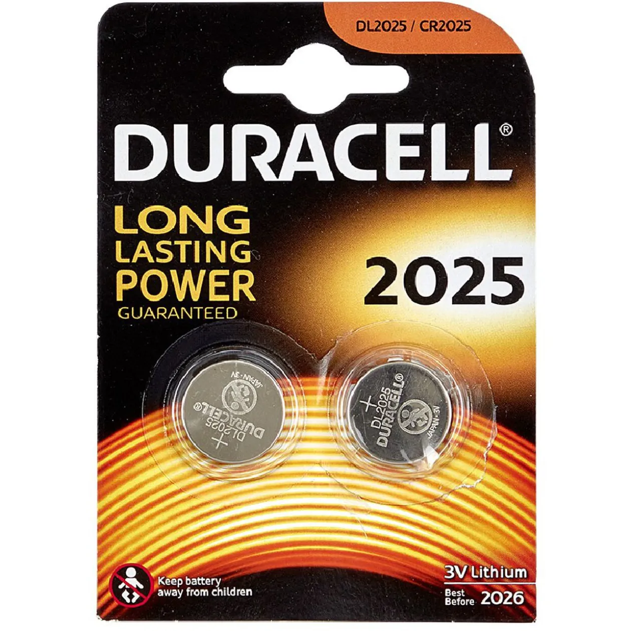 Pile bouton lithium Duracell 2025 x 2