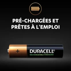 Pile rechargeable Duracell AAA 750mAh - Lot de 4