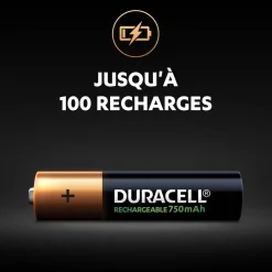 Pile rechargeable Duracell AAA 750mAh - Lot de 4