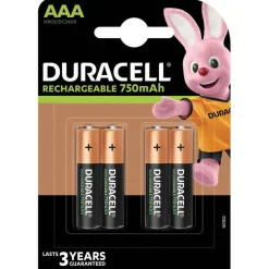 Pile rechargeable Duracell AAA 750mAh - Lot de 4