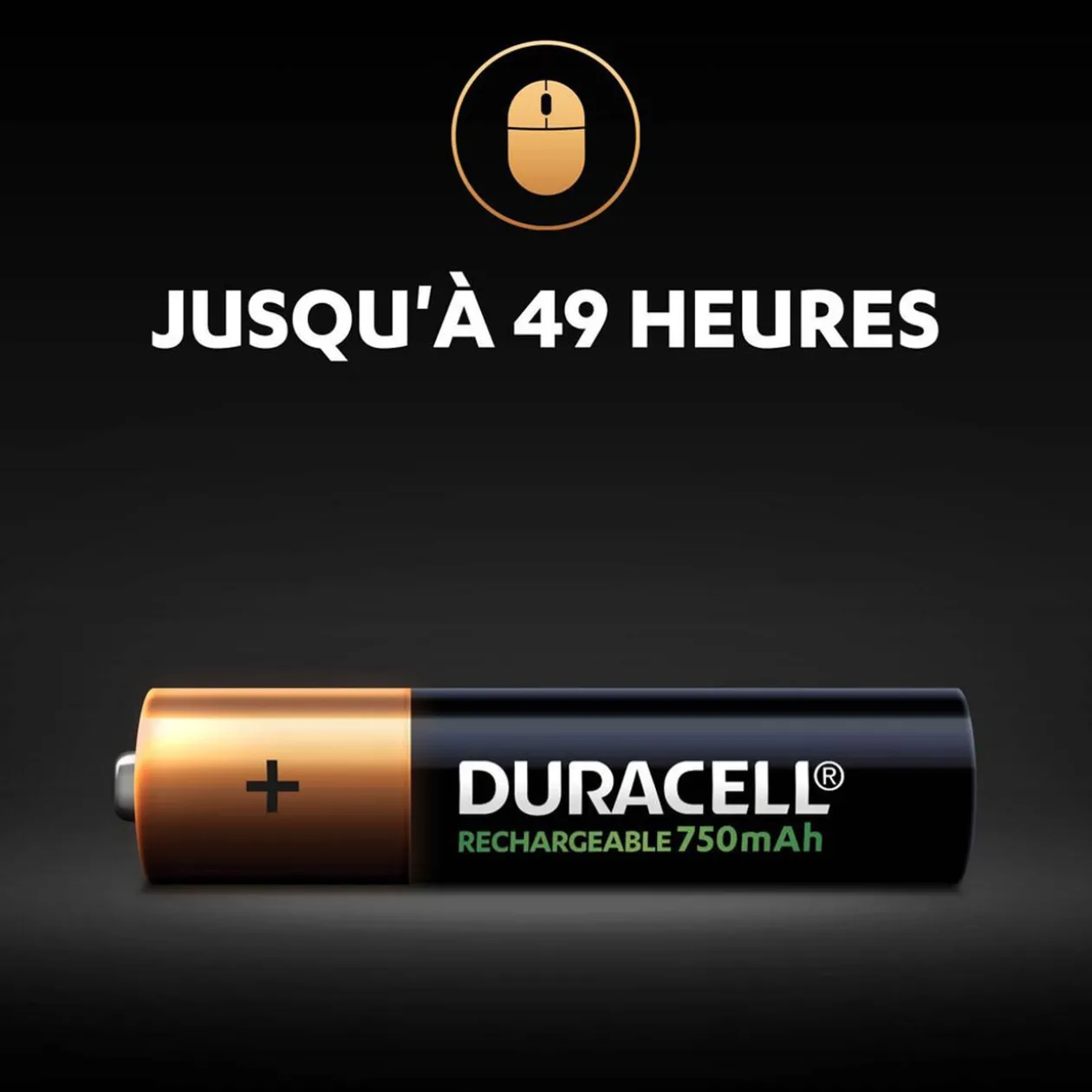 Pile rechargeable Duracell AAA 750mAh - Lot de 4