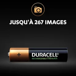 Pile rechargeable Duracell AAA 750mAh - Lot de 4