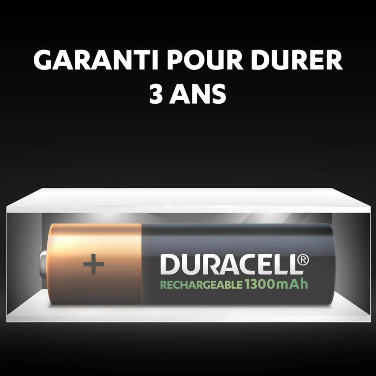 Pile rechargeable Duracell AA 1300 mAh, LR6 - Lot de 4