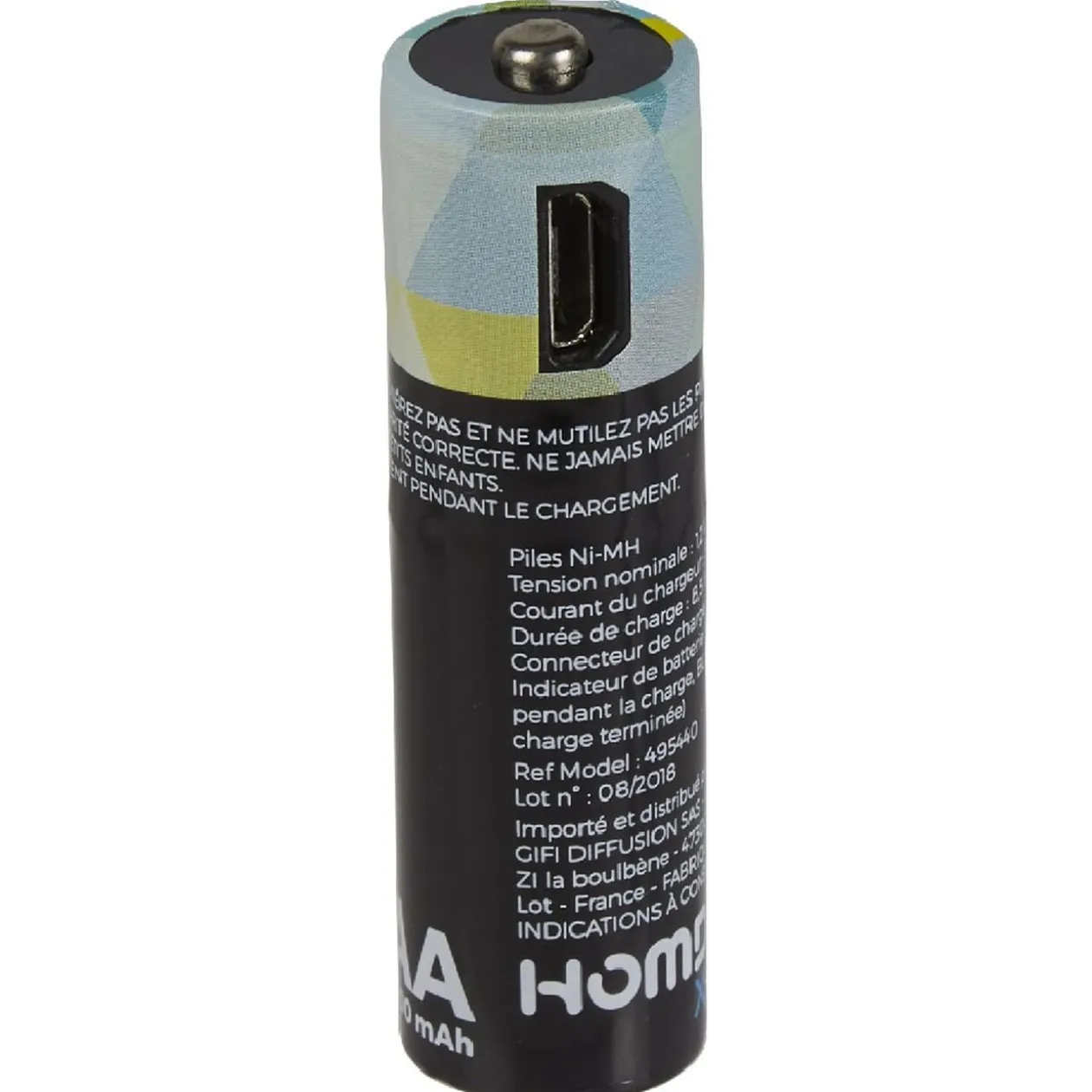 Pile rechargeable USB x4