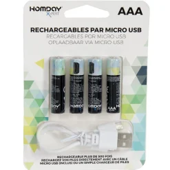 Pile rechargeable USB x4