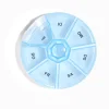 Pilulier 1 semaine 7 compartiments rond plastique bleu Ø8,5cm