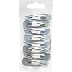 Pince à cheveux clic clac argenté x8