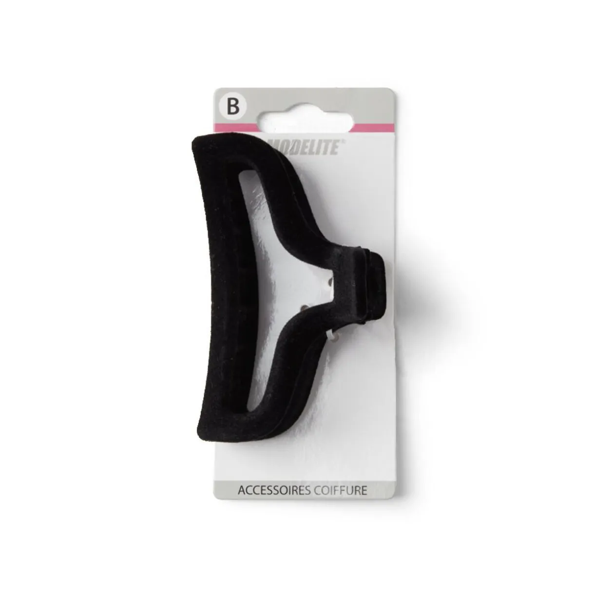 Pince à cheveux contours aspect velours noir 10cm