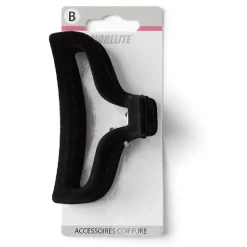 Pince à cheveux contours aspect velours noir 10cm