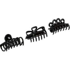 Pince à cheveux crabe noir x3