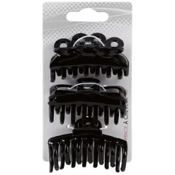 Pince à cheveux crabe noir x3