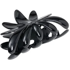 Pince à cheveux en plastique noir brillant
