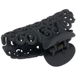 Pince à cheveux en plastique noir mat