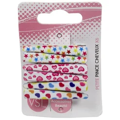 Pince à cheveux enfants imprimée x6