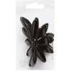 Pince à cheveux fantaisie design fleur noir brillant