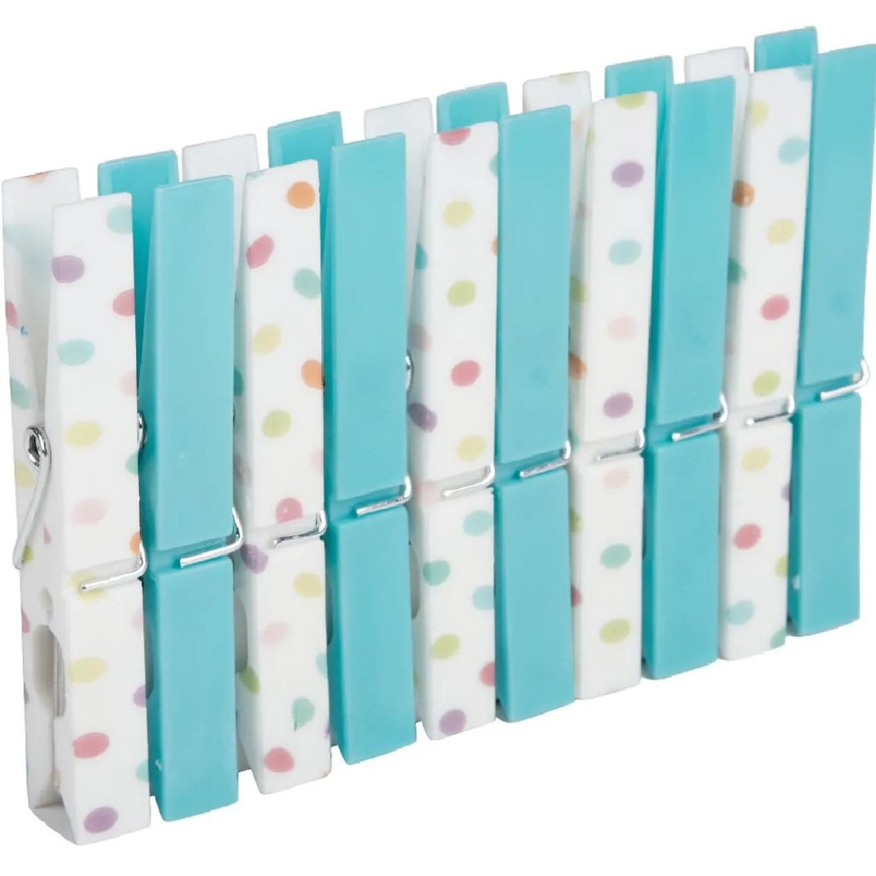 Pince à linge motif pois multicolore x10