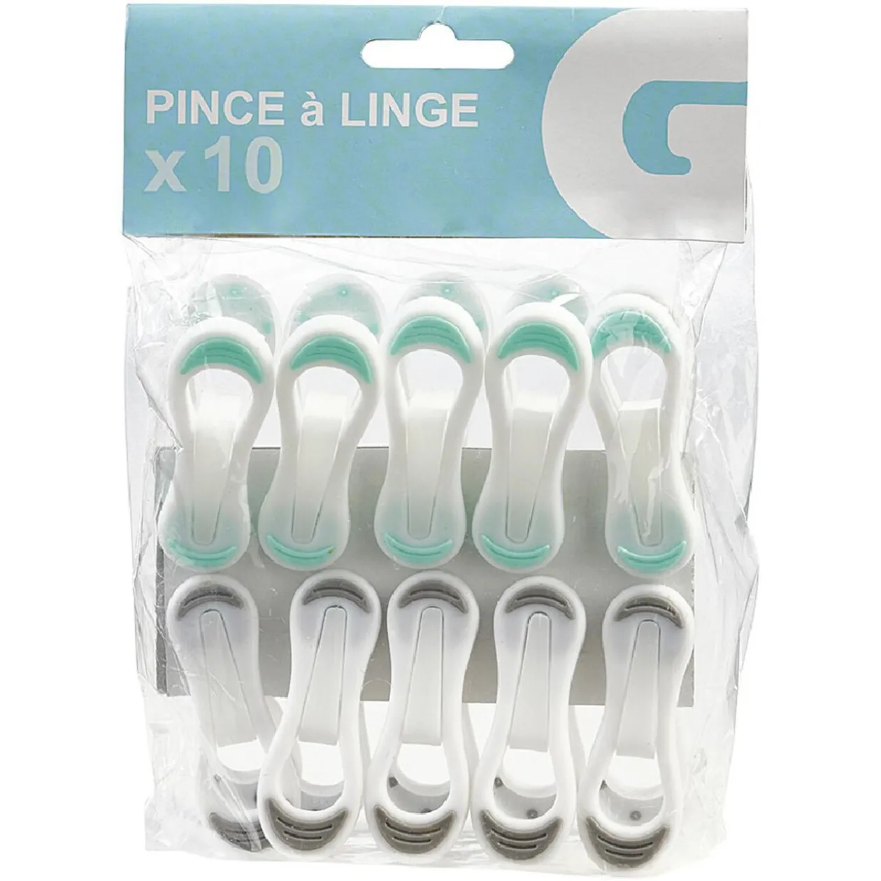 Pince à linge multiusage blanche design multicolore x10