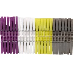 Pince à linge violette blanche verte grise x100