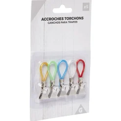 Pince accroche torchon inox x5