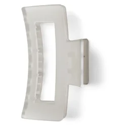 Pince cheveux blanc mat rectangulaire L8cm