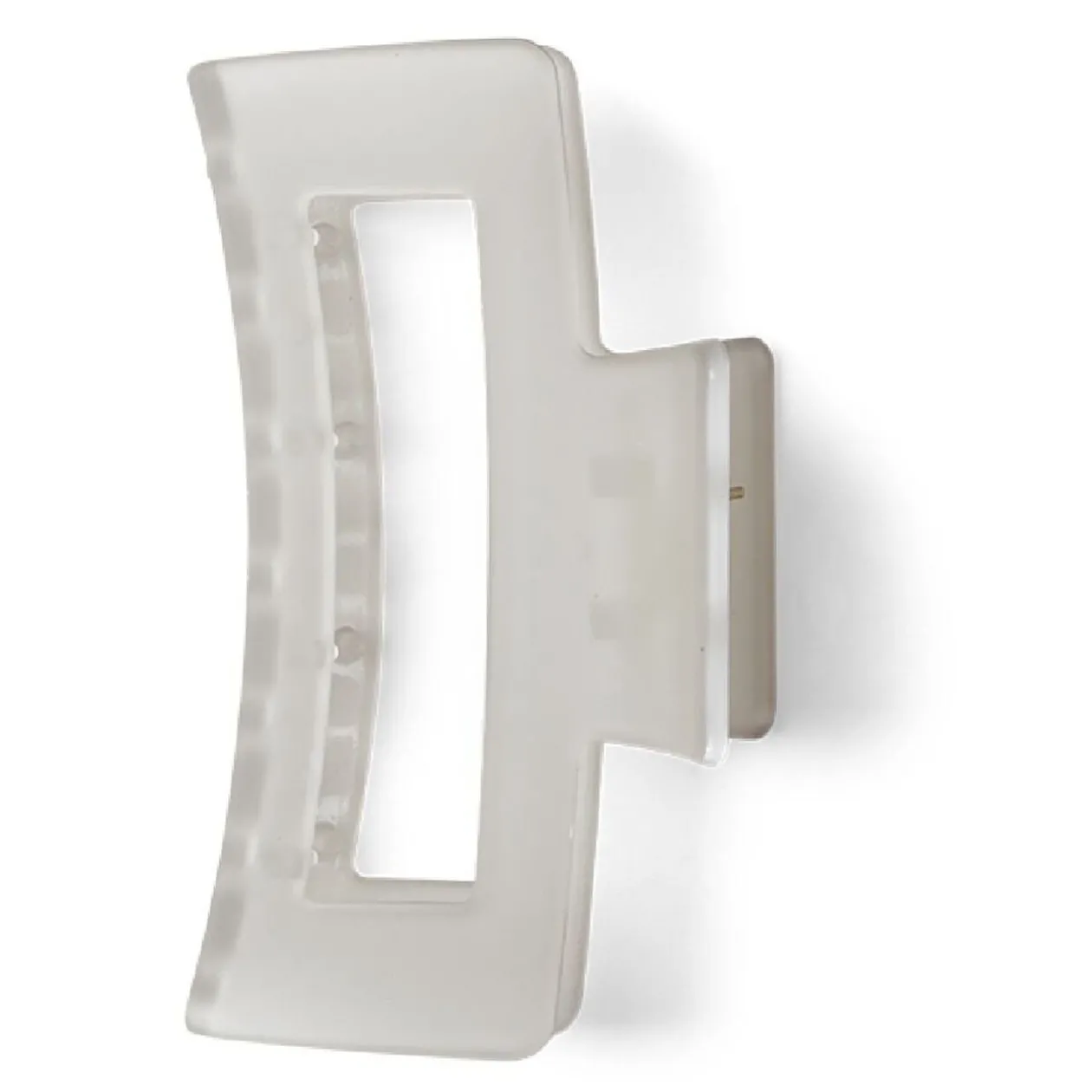 Pince cheveux blanc mat rectangulaire L8cm