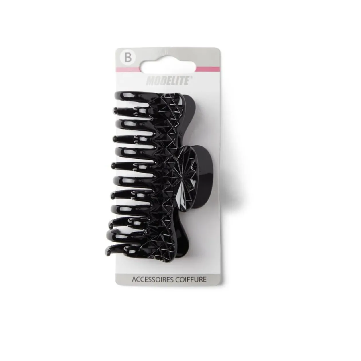 Pince cheveux crabe noir brillant L9cm