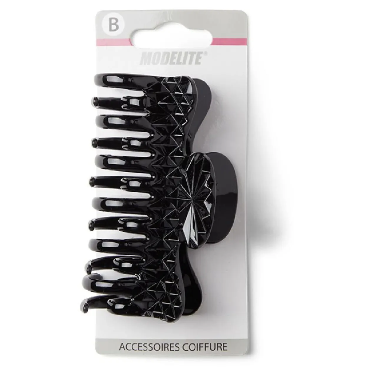 Pince cheveux crabe noir brillant L9cm