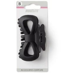 Pince cheveux crabe noir mat noeud L9cm