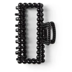 Pince cheveux crabe noir brillant rectangulaire L8cm