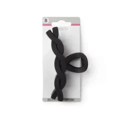Pince cheveux crocodile noir mat effet torsadé L11cm