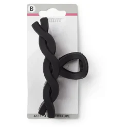 Pince cheveux crocodile noir mat effet torsadé L11cm